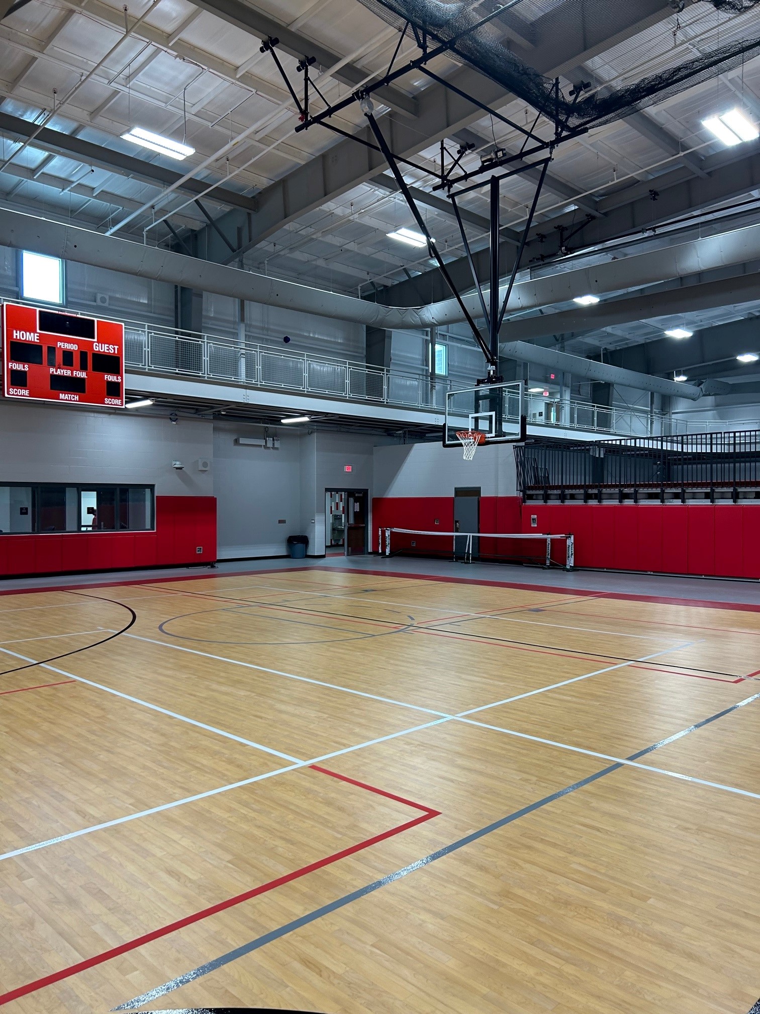 Gymnasium wall padding & volleyball — Linden High School