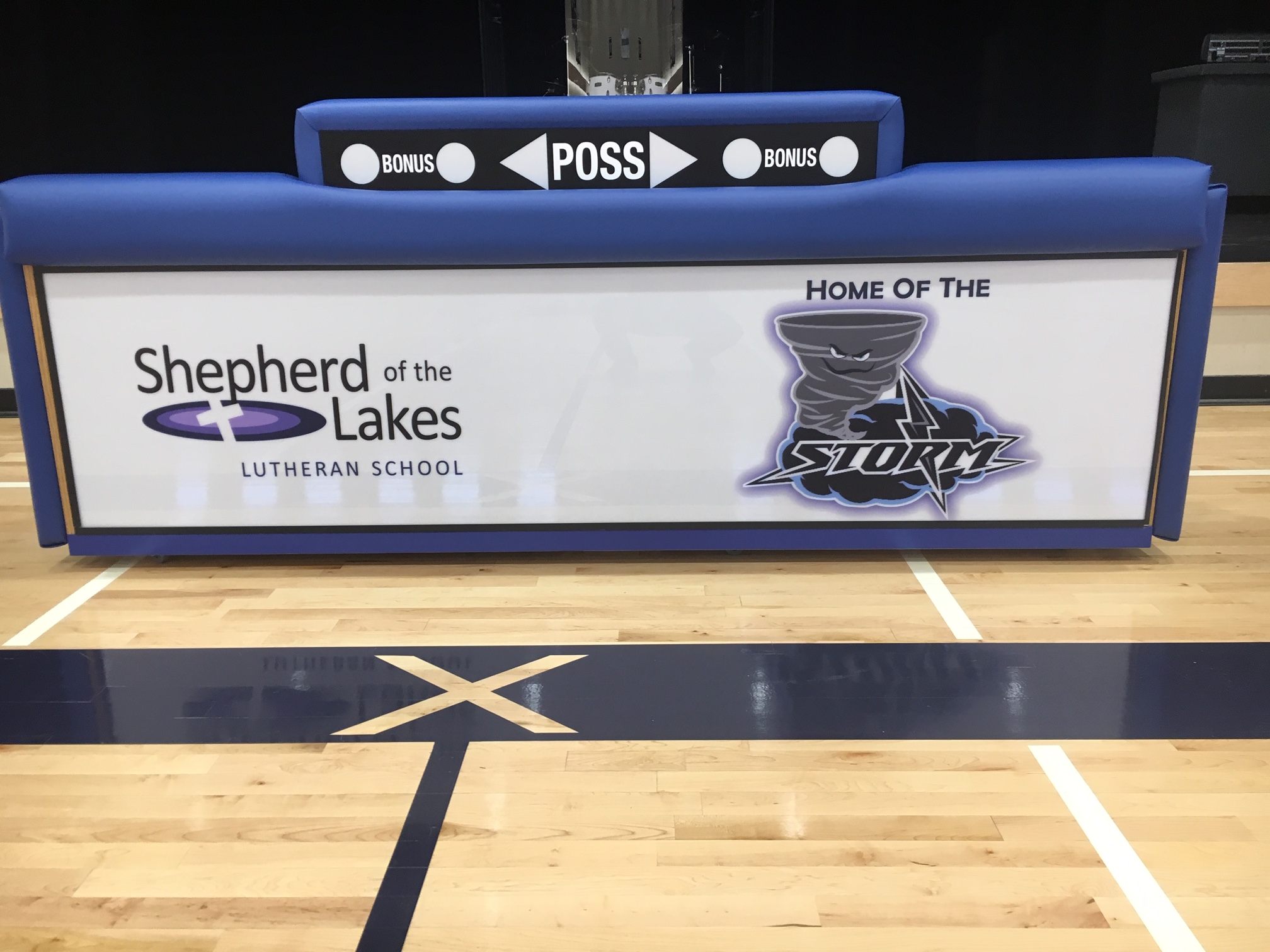 Scorer's table — Shepherd of the Lakes Lutheran School